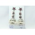 925 sterling silver jhumki dangle earrings with Red onyx pearl bead stones 32 Gr